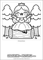 Free printable princess themed colouring page of a princess. Colour in Princess Raven.