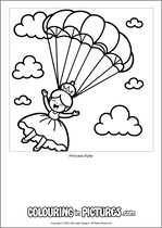 Free printable princess themed colouring page of a princess. Colour in Princess Rylie.